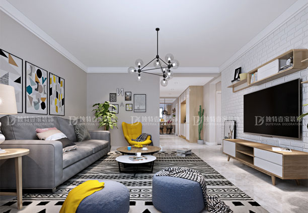 太原玉蘭灣125平三室兩廳北歐風(fēng)格裝修效果圖